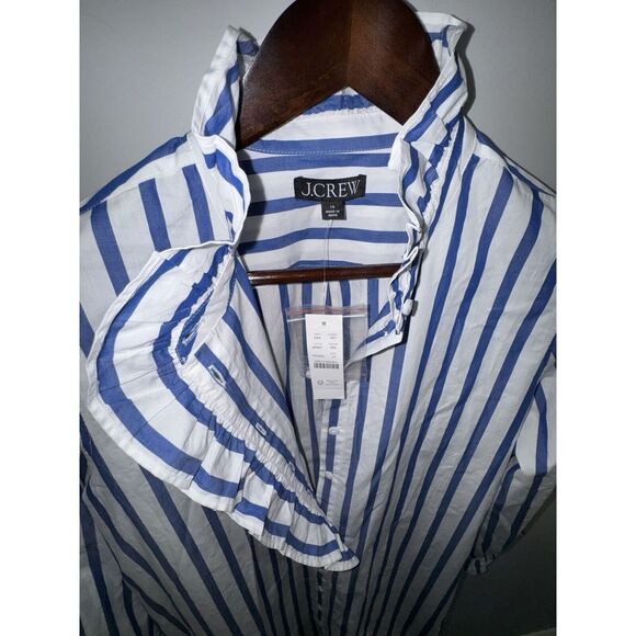 J Crew Dress Womens Cottage Shirt Dress Striped 100% Cotton Poplin NWT‎ Sz 10 - Picture 7 of 16